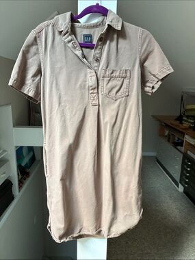 GAP Short Sleeve Polo Dress - Blush